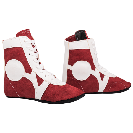 Купить Обувь для самбо RS001/2, замша, красный Rusco в Истре 
