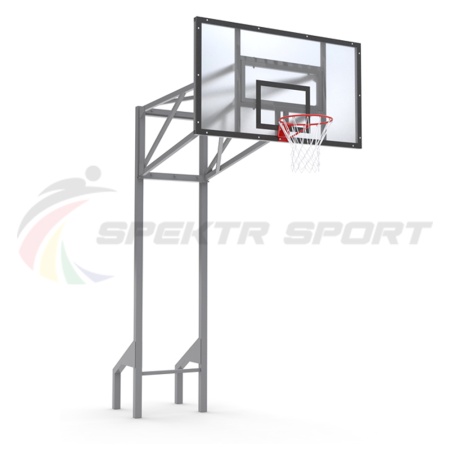 Купить Стойка баскетбольная уличная усиленная со щитом из оргстекла, кольцом и сеткой SP D 413 в Истре 