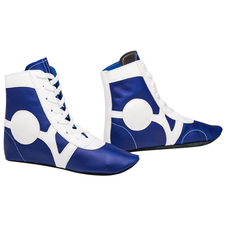 Купить Обувь для самбо SM-0102, кожа, синий Rusco в Истре 