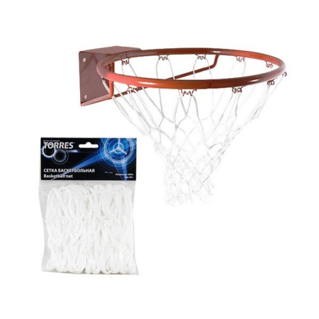 Купить Сетка баскетбольная Torres, нить 4 мм, белая в Истре 