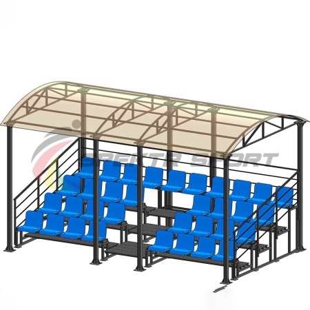 Купить Трибуна для зрителей 4 ряда на 34 места с навесом и перилами в Истре 