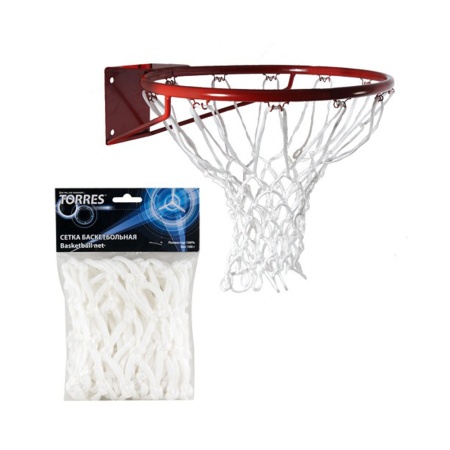 Купить Сетка баскетбольная Torres, нить 6 мм, белая в Истре 