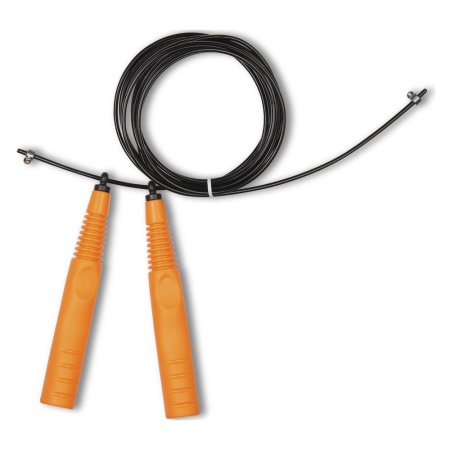Купить Скакалка высокооборотная Кроссфит стальной шнур в оплетке 2.9 м чёрно-оранжевая в Истре 